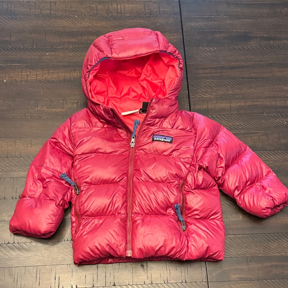 Patagonia Kids Red Hooded Puffer Jacket